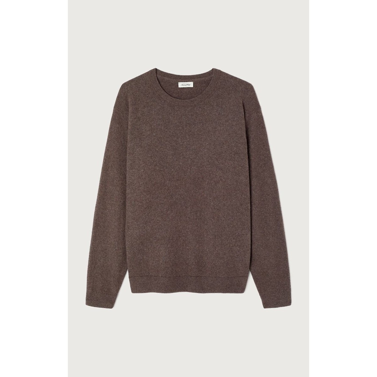 Pull ajusté, col rond, OUITY taupe, AMERICAN VINTAGE