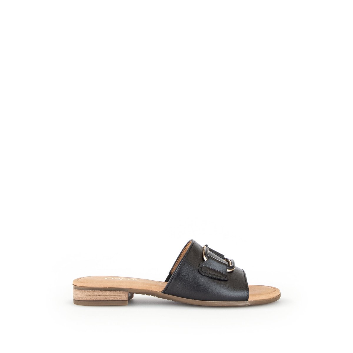 Sandales en cuir lisse noir lisse, GABOR