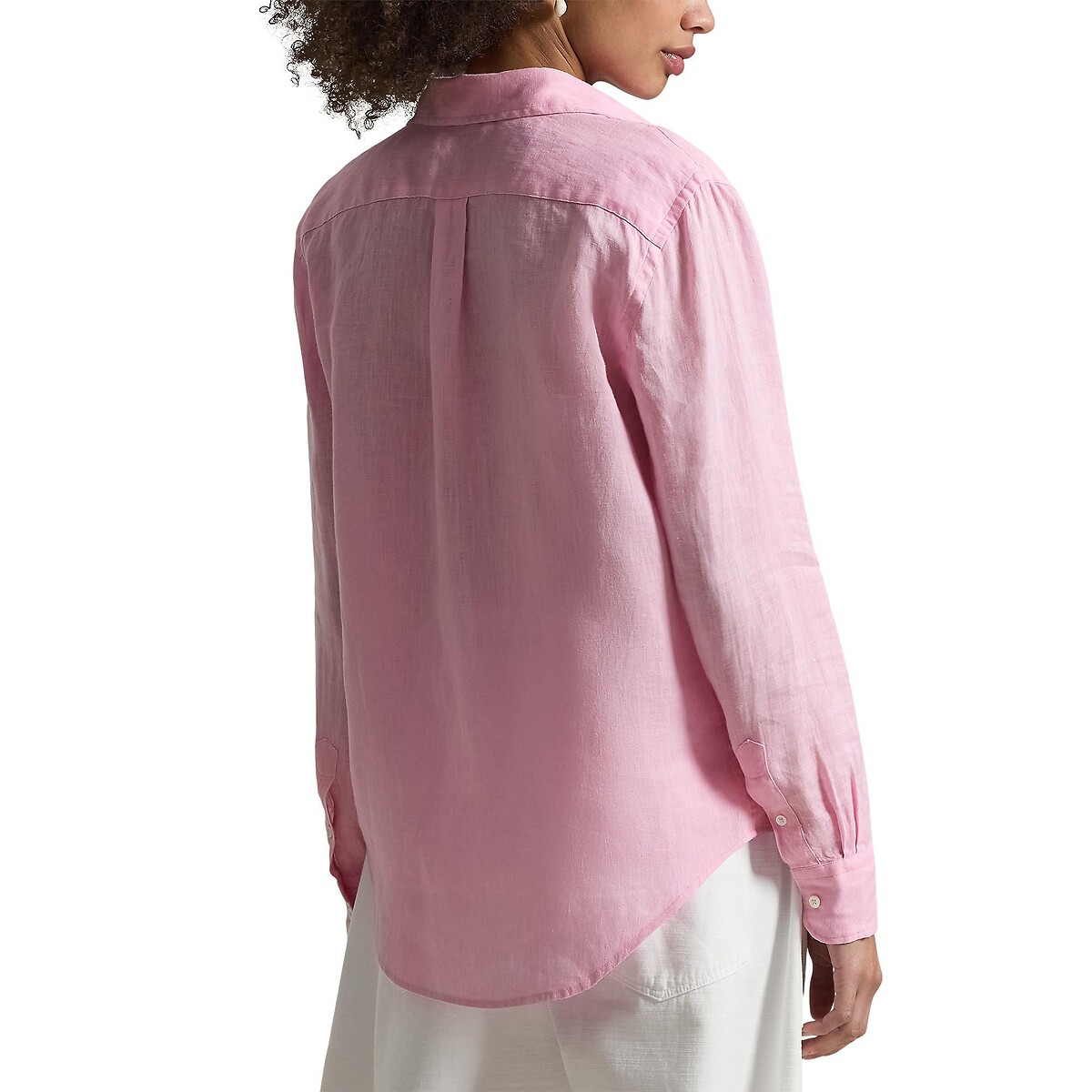 Chemise en lin à manches longues rose clair, POLO RALPH LAUREN