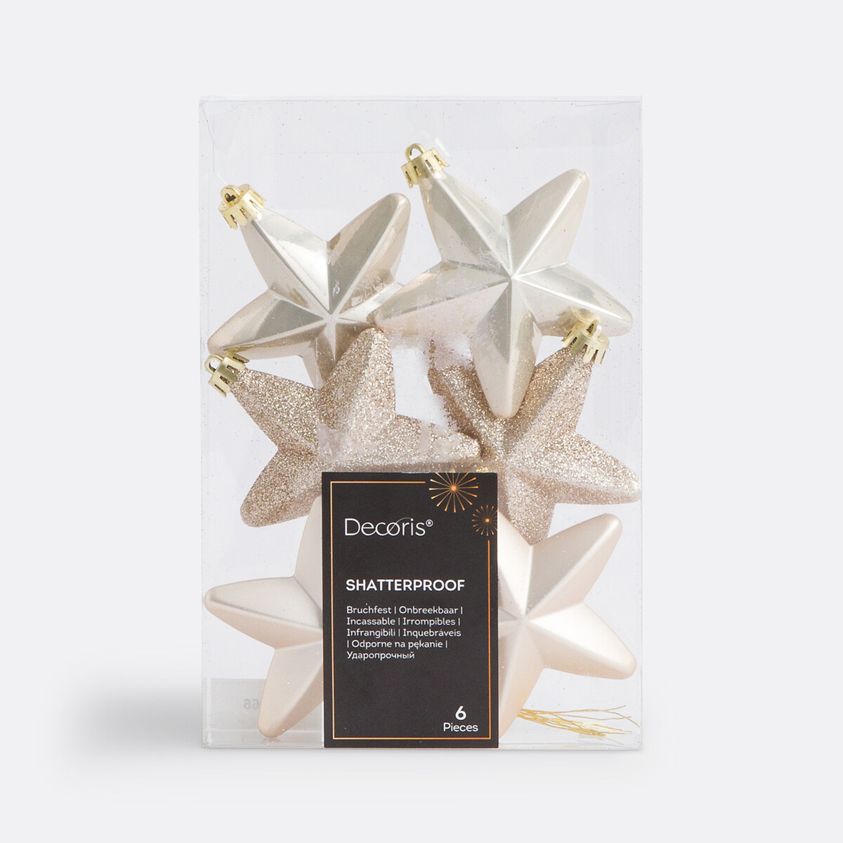 Lot de 6 étoiles de Noël à suspendre, Caspar perle, LA REDOUTE INTERIEURS