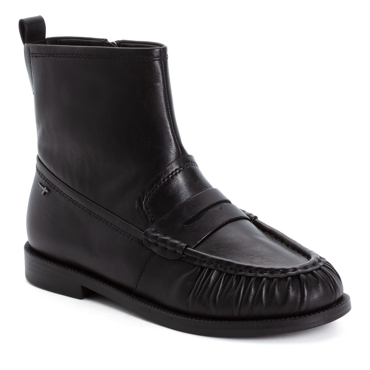 Bottine en cuir noir cuir, TAMARIS