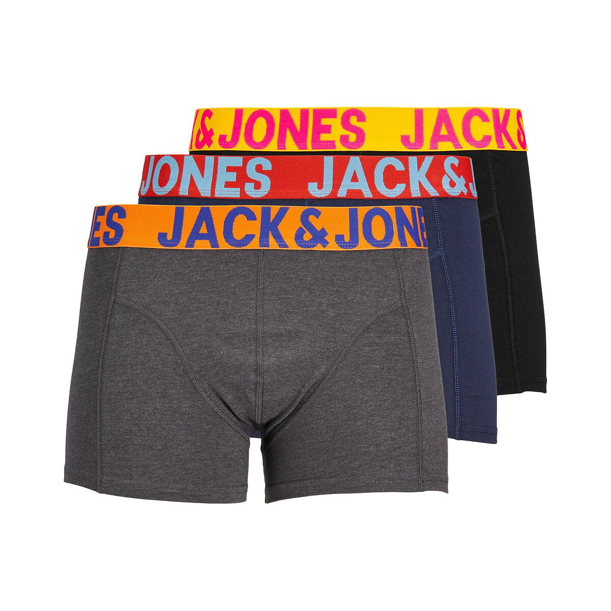 Lot de 3 boxers noir + bleu, JACK & JONES
