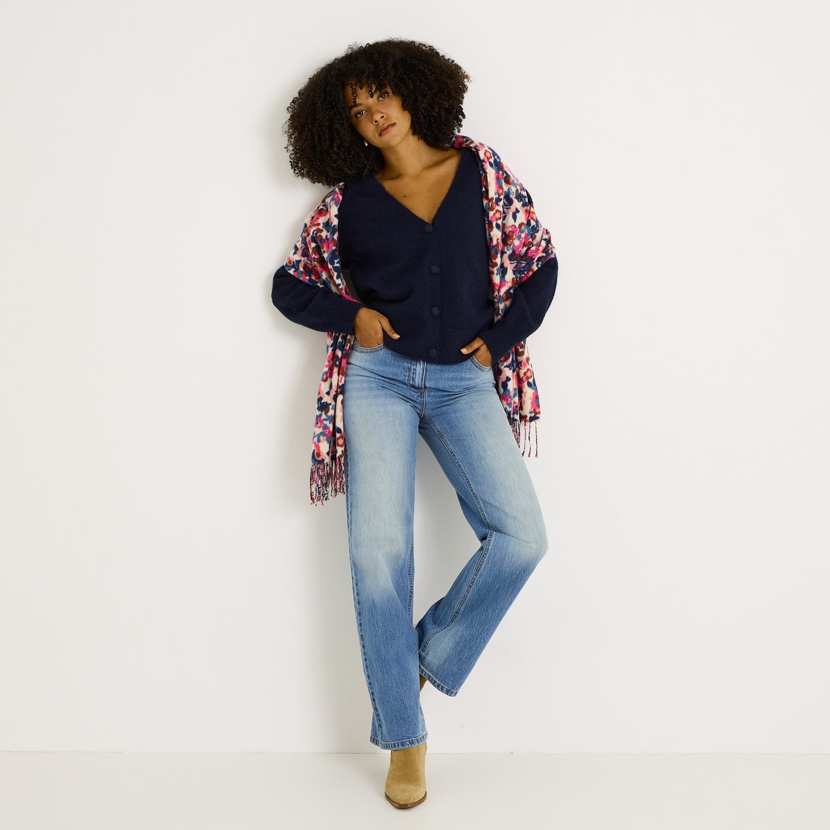 Gilet col V bleu marine, GRAIN DE MALICE