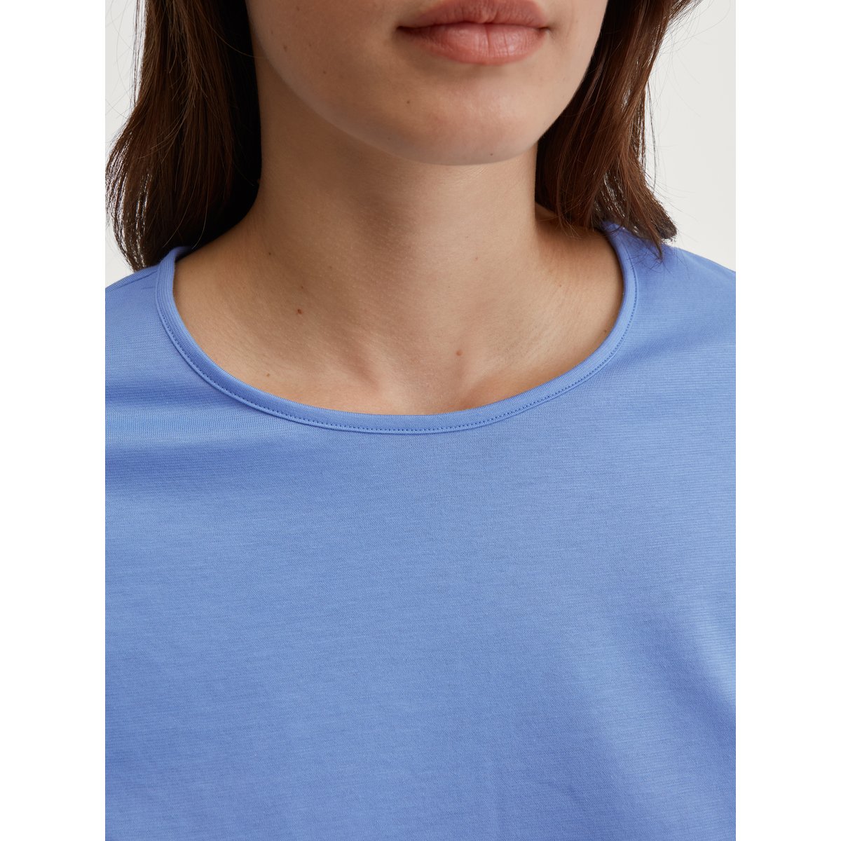 Pyjama long manches longues Coton LOVELY NIGHTS bleu hortensia, CALIDA