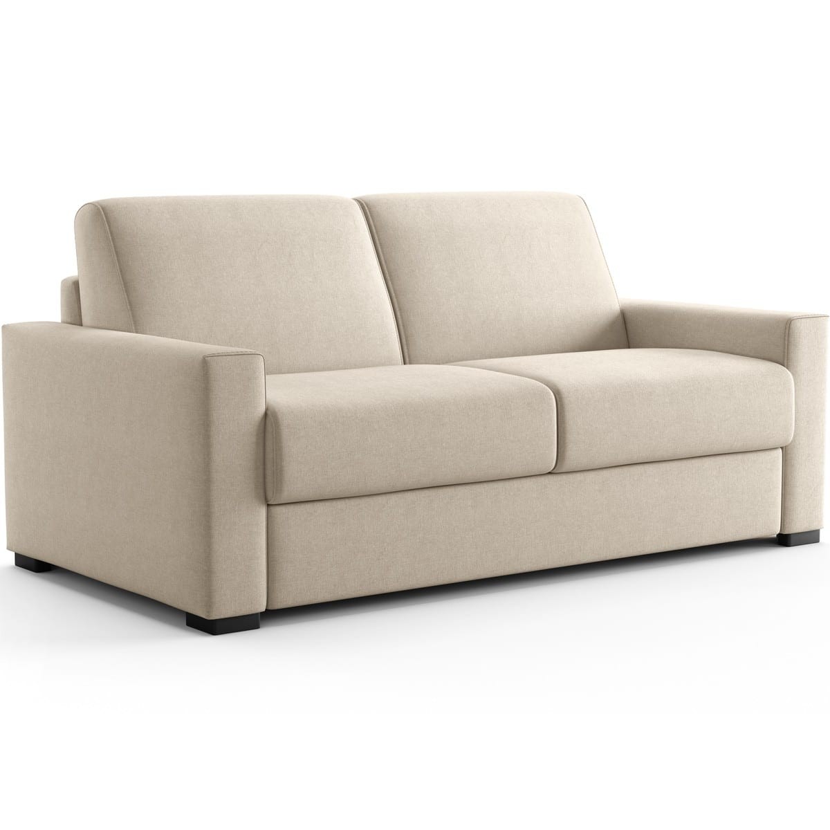 Canapé droit convertible 3 places en tissu chenille - ouverture express - ANZIO beige, HOMIFAB