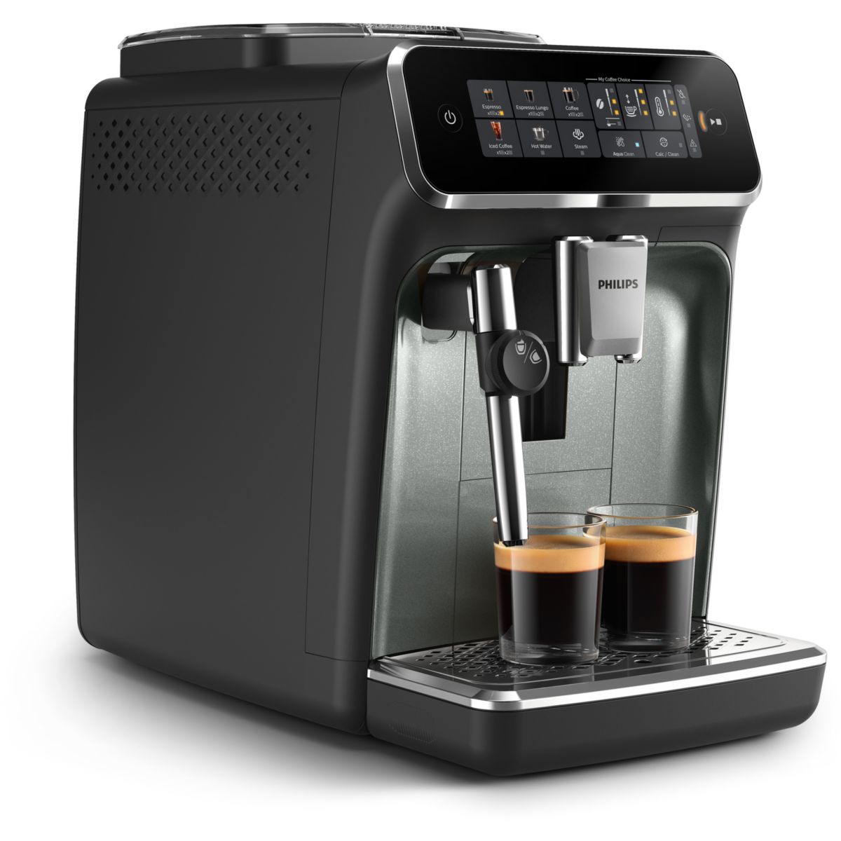 Expresso Broyeur EP3329/70 cafetière à grain série 3300, mousseur à lait, 5 boissons, SilentBrew, Noir mat couleur unique, PHILIPS