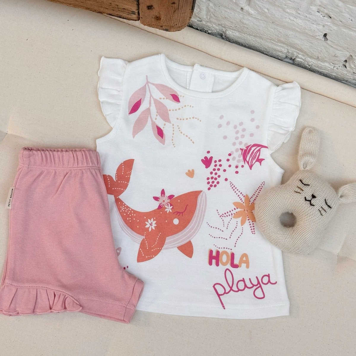 Lot de 2 pyjamas short enfant 2 pièces Bahamas rose, PETIT BEGUIN