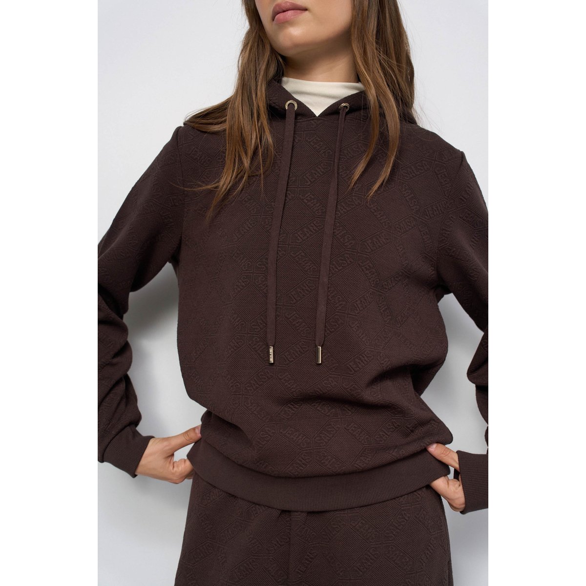 HOODIE EN JACQUARD marron, SALSA JEANS