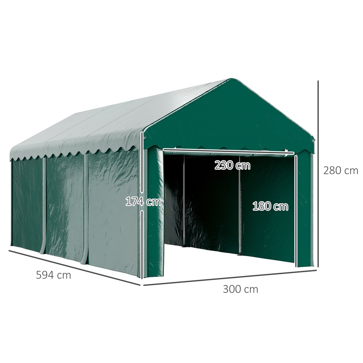Tente de rangement pour le jardin Acier vert, OUTSUNNY