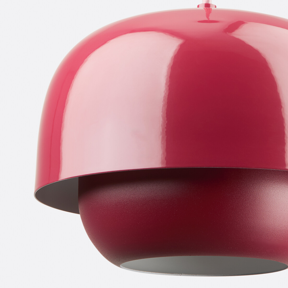 Lampada a sospensione in ferro colorato Ø21,4 cm, Kinoko bordeaux , LA REDOUTE INTERIEURS