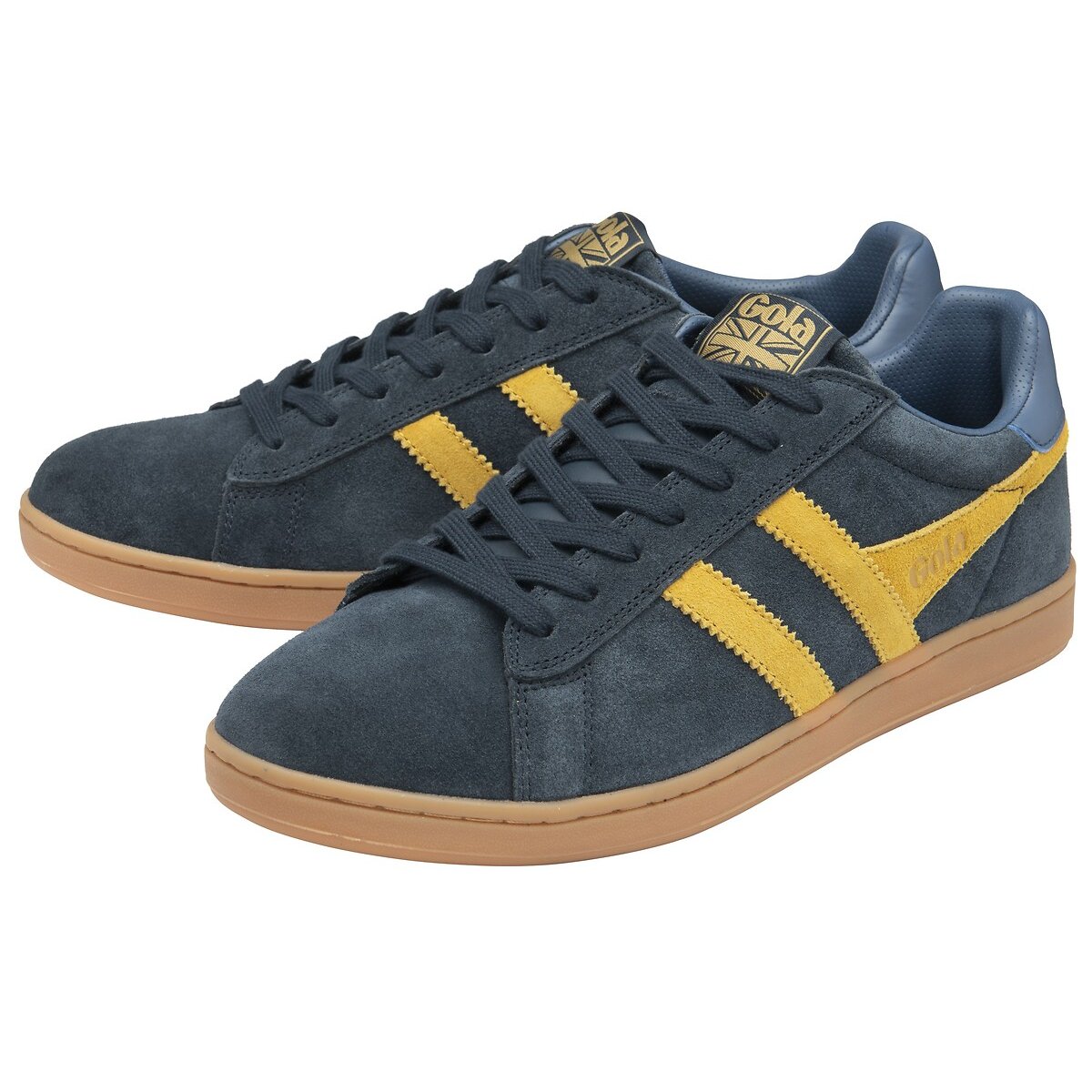 Sneakers pelle Equipe II Suede marine/giallo , GOLA