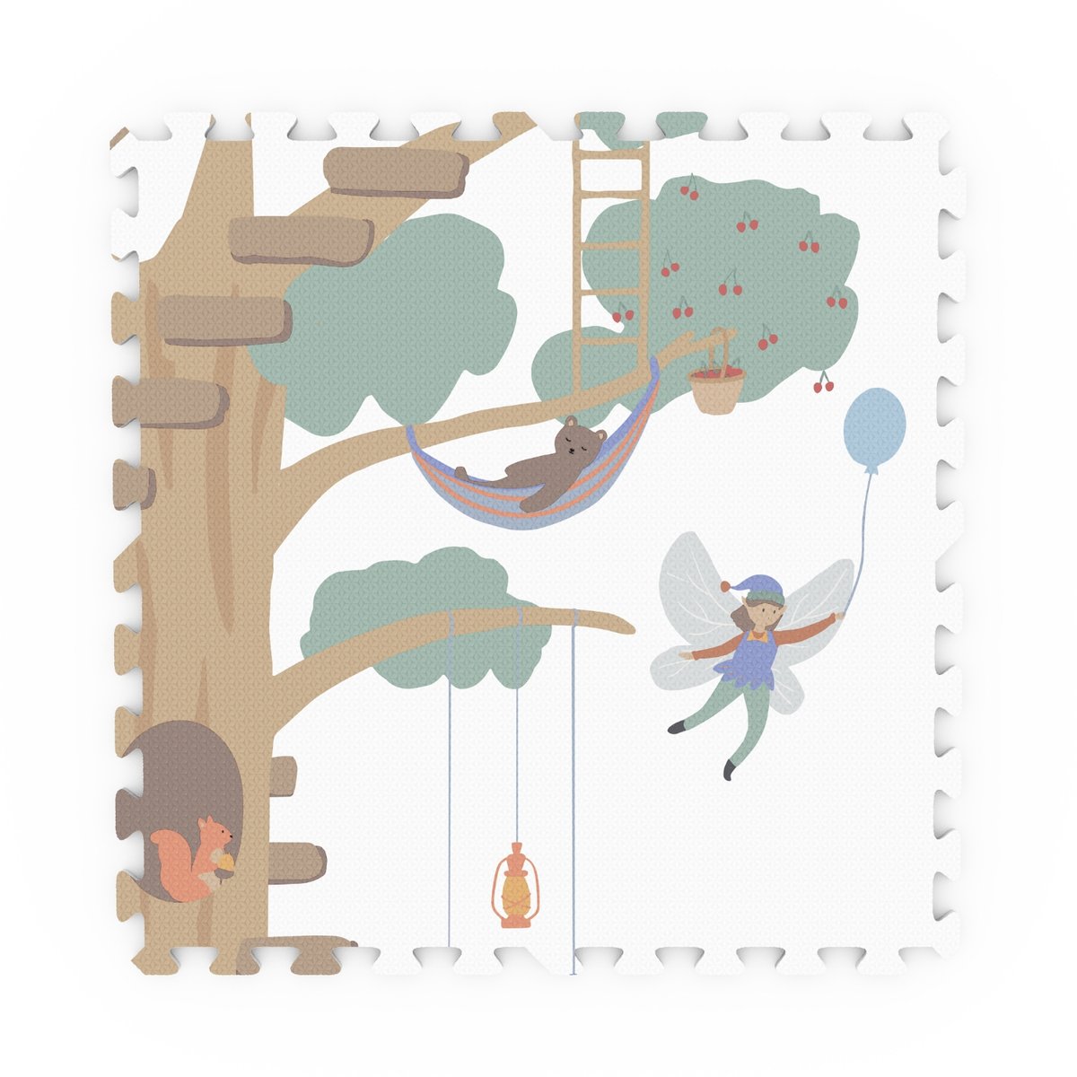 play&go - tapis puzzel, boîte de rangement & mini maison - treehouse multicolor, PLAY ET GO