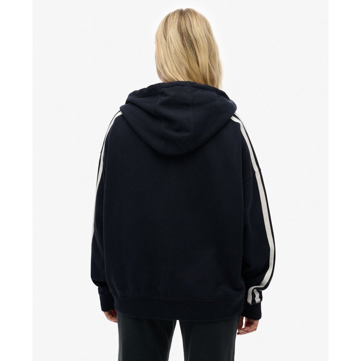 Sweat à capuche zippé décontracté Athletic Essentials bleu marine éclipse, SUPERDRY