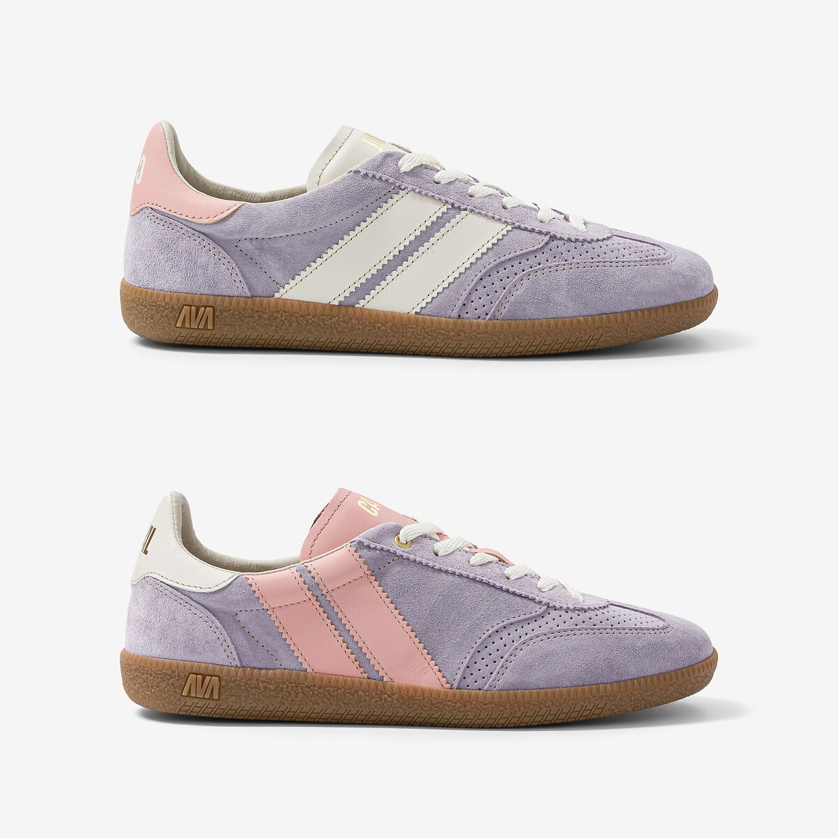 Baskets en cuir lilas, CAVAL