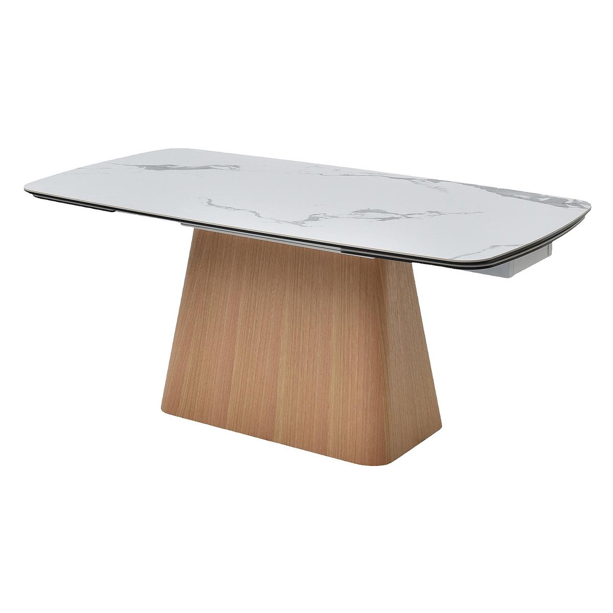 Table extensible en chêne avec plateau en céramique LINKA blanc, HABITAT
