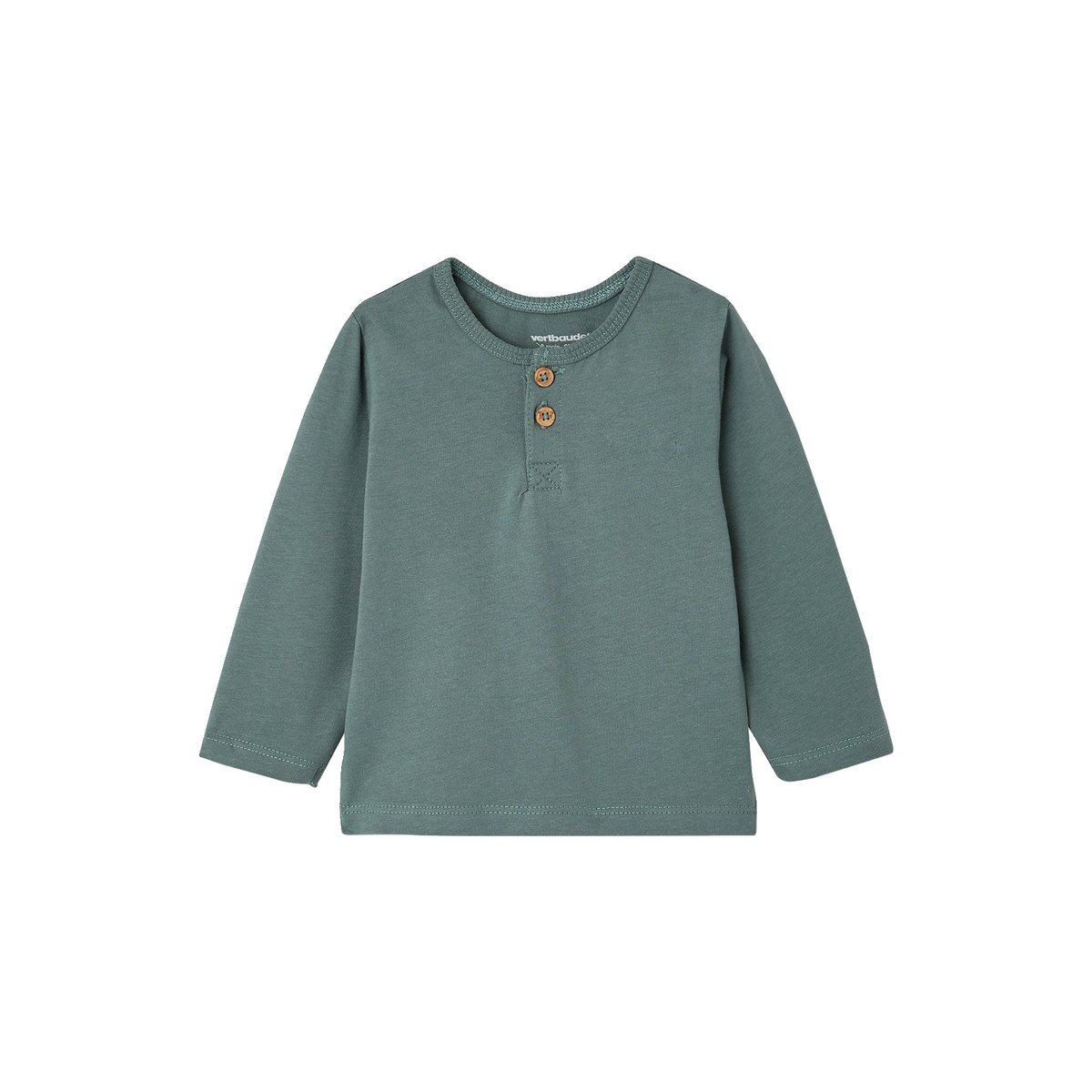 Lot de 2 T-shirts manches longues vert émeraude, VERTBAUDET
