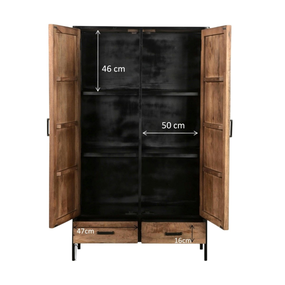 Buffet haut 2 portes bois et métal FULTON bois naturel, PIER IMPORT