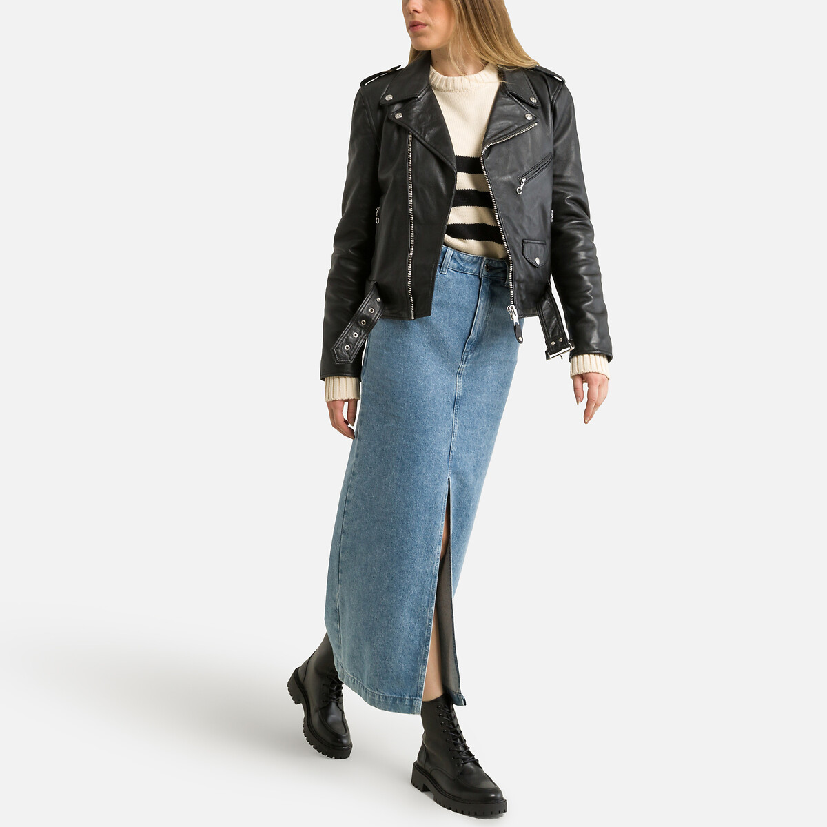 Perfecto en cuir d'agneau LCW8600 noir, SCHOTT