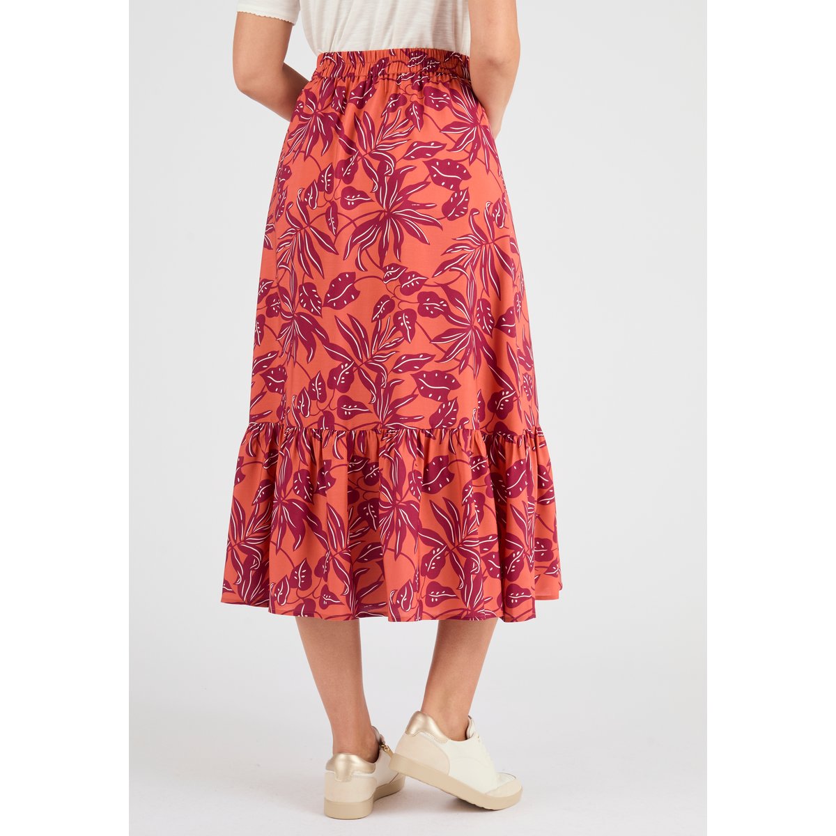 Jupe pure viscose Climatyl orange tropical, DAMART