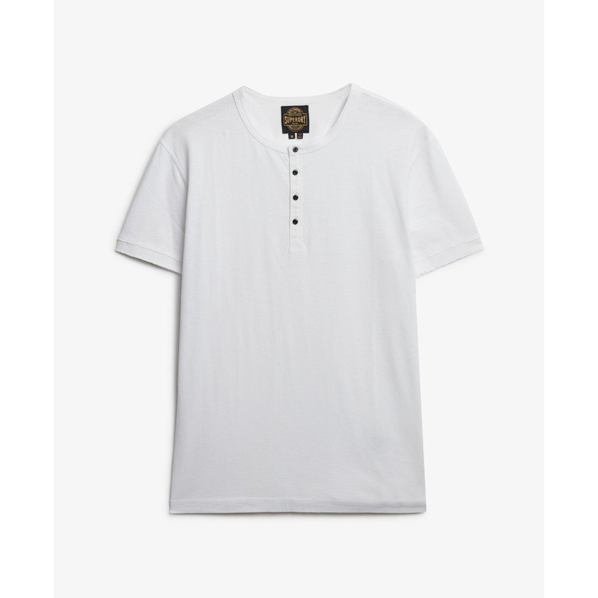 T-shirt Henley Jersey à Manches Courtes optic, SUPERDRY