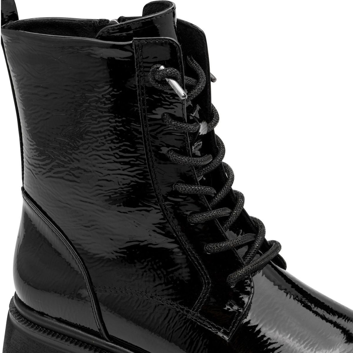 Bottine talon bloc noir laque, MARCO TOZZI