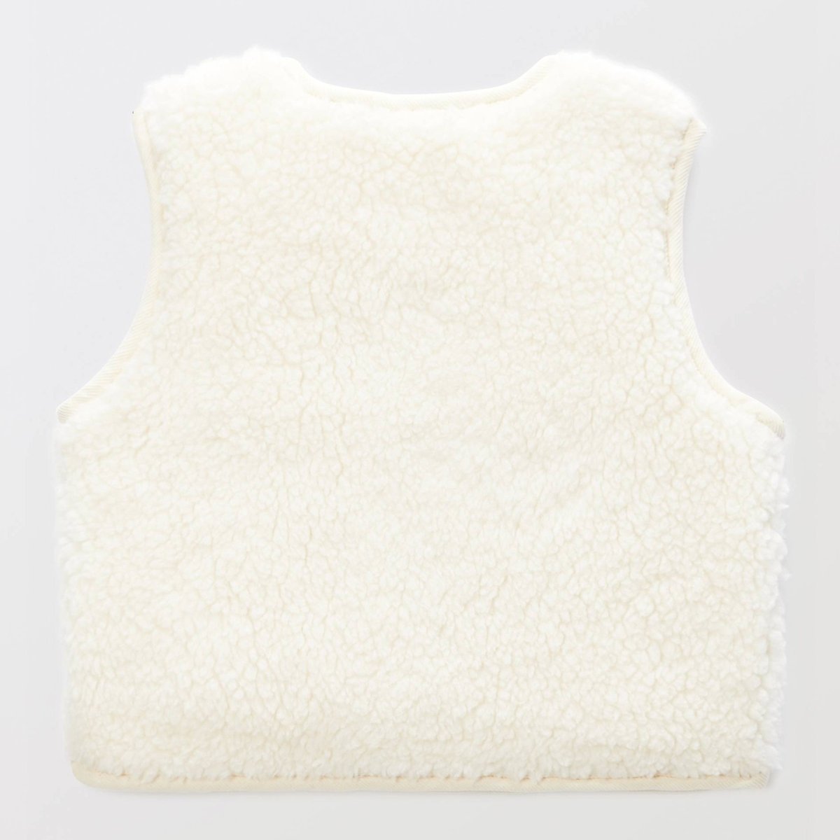 Gilet sans manches uni en moumoute naturel, BOUT'CHOU