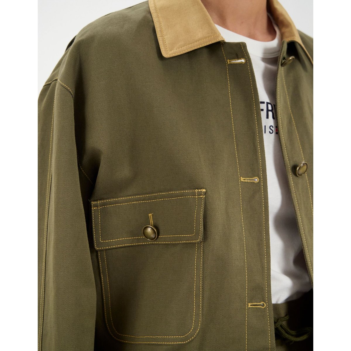 Veste de travail Melchior en coton kaki khaki, INES DE LA FRESSANGE PARIS