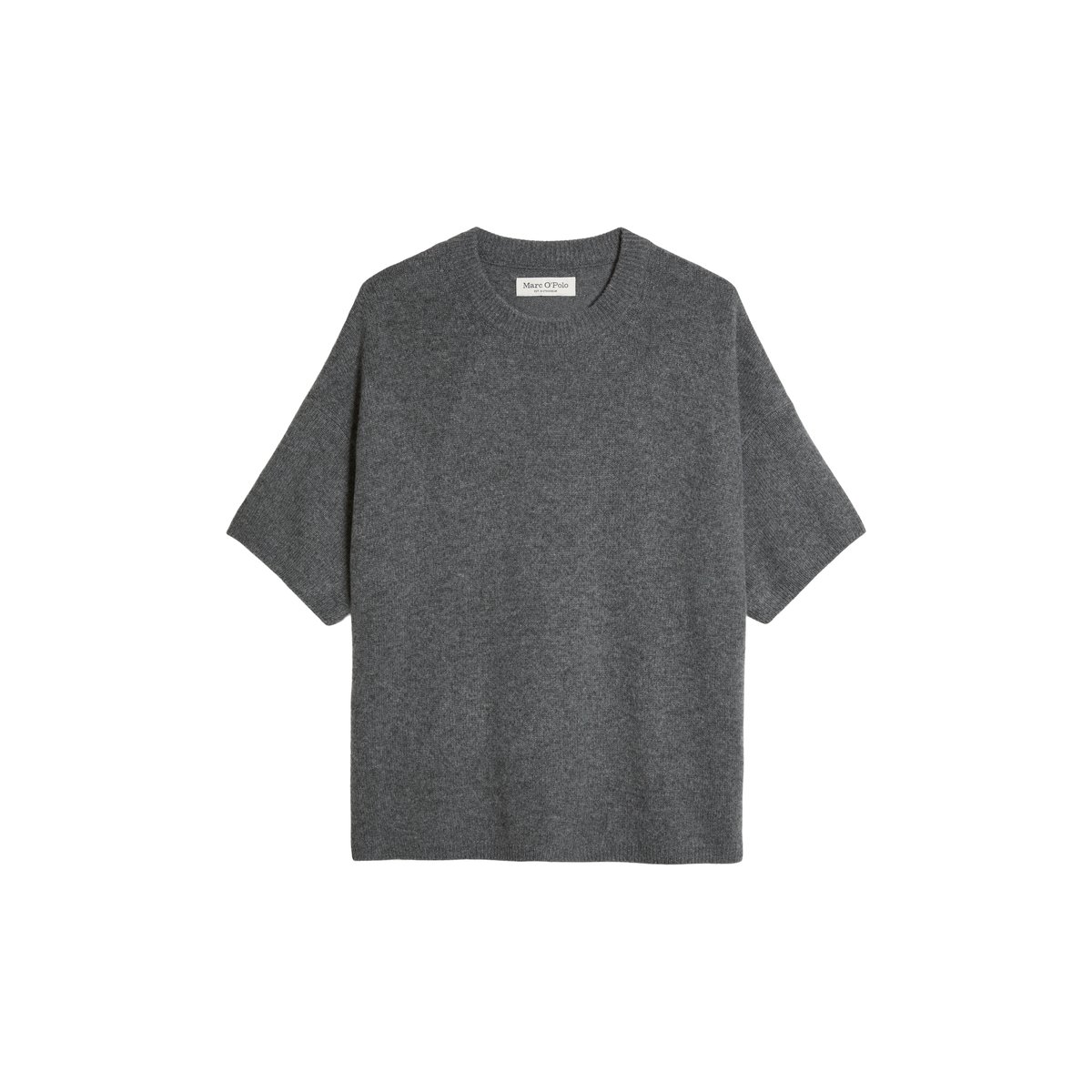 Pull à manches courtes ample en laine mérinos douce gris, MARC O'POLO