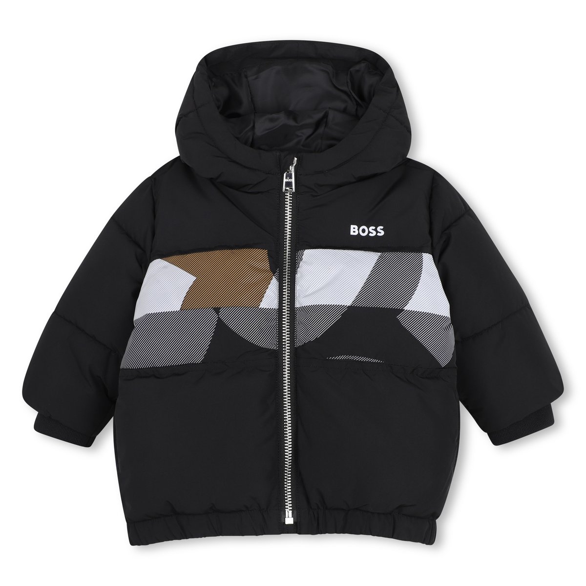 Doudoune à capuche black, BOSS KIDSWEAR