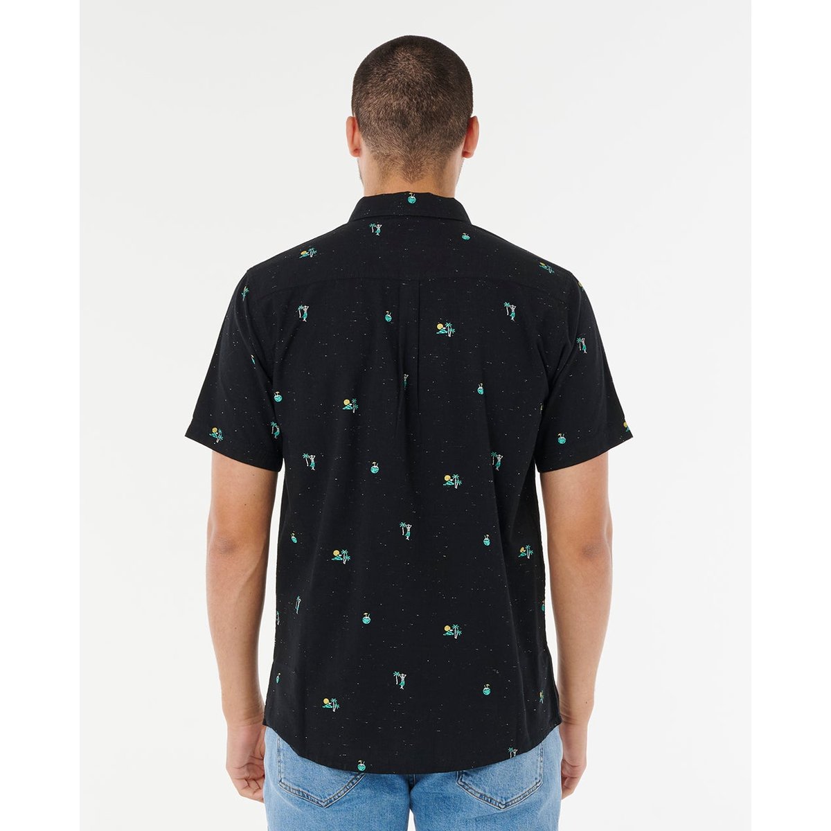 Chemise à manches courtes Skelly Breach noir, RIP CURL