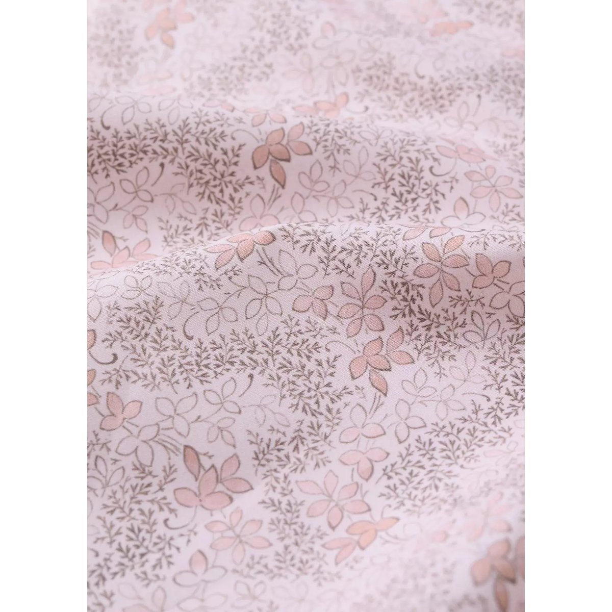 Drap-housse enfant 100 % percale de coton floral Lit 90 cm nude, MANGO HOME
