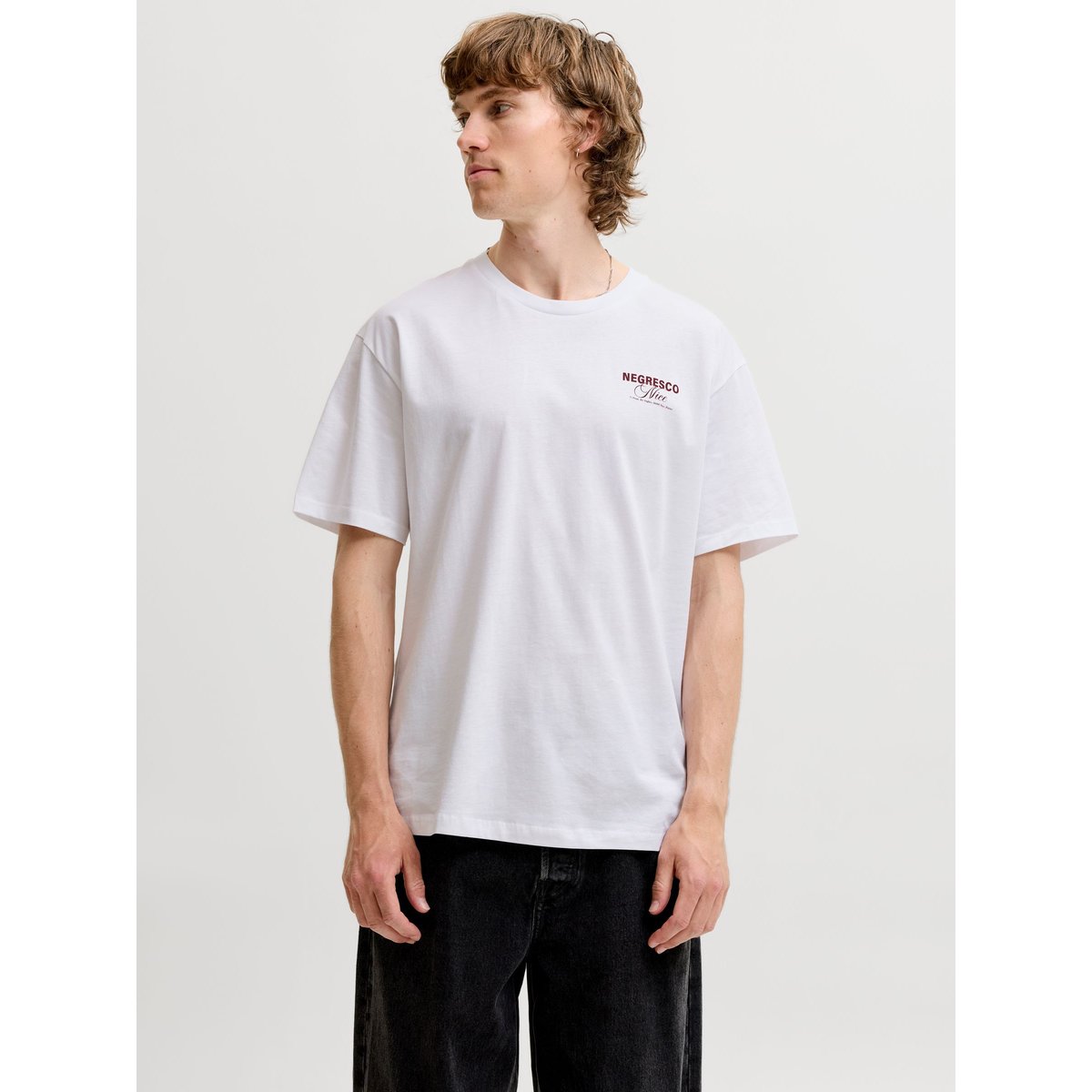 T-Shirt bright white 1, JACK & JONES