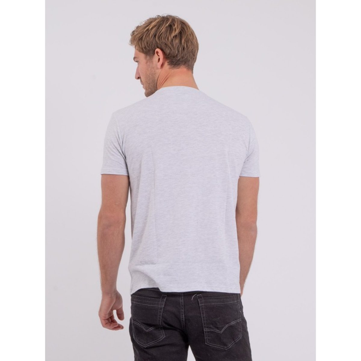 T-shirt Manches Courtes Col Rond Pur Coton Noctavio gris, RITCHIE