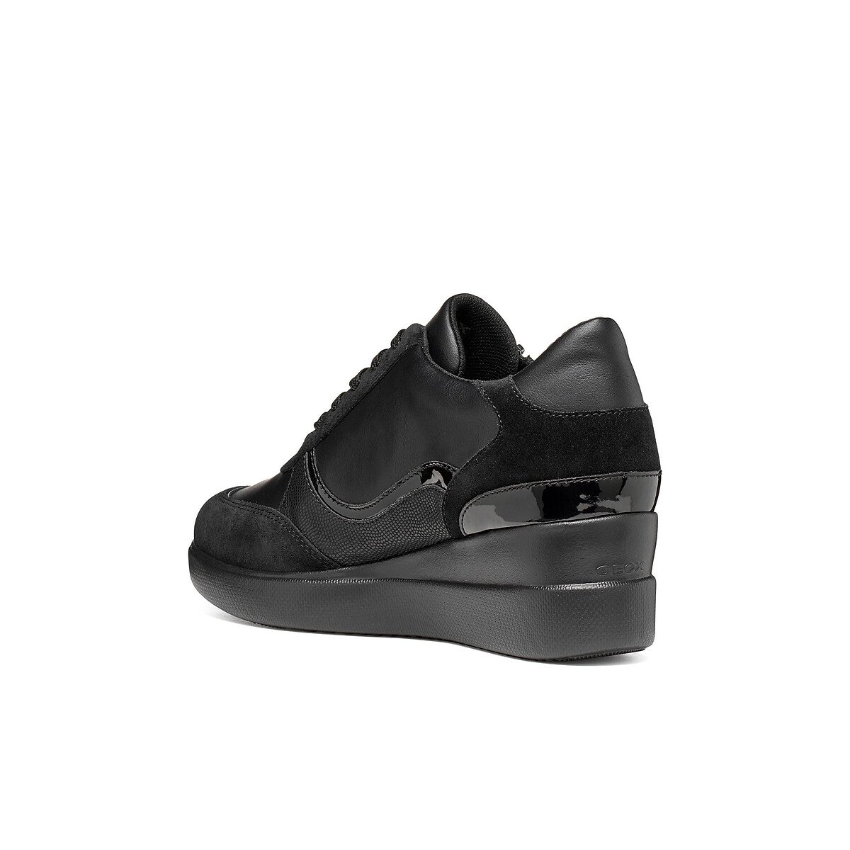 Atmungsaktive Sneaker mit Keilabsatz, STARDUST schwarz, GEOX