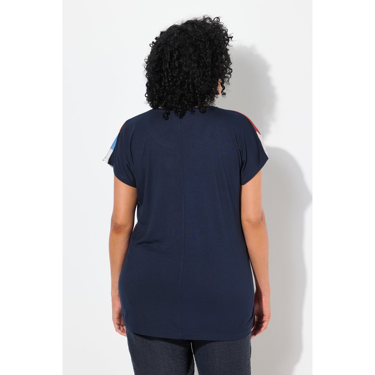 T-shirt oversize. Encolure ronde et manches marine, ULLA POPKEN