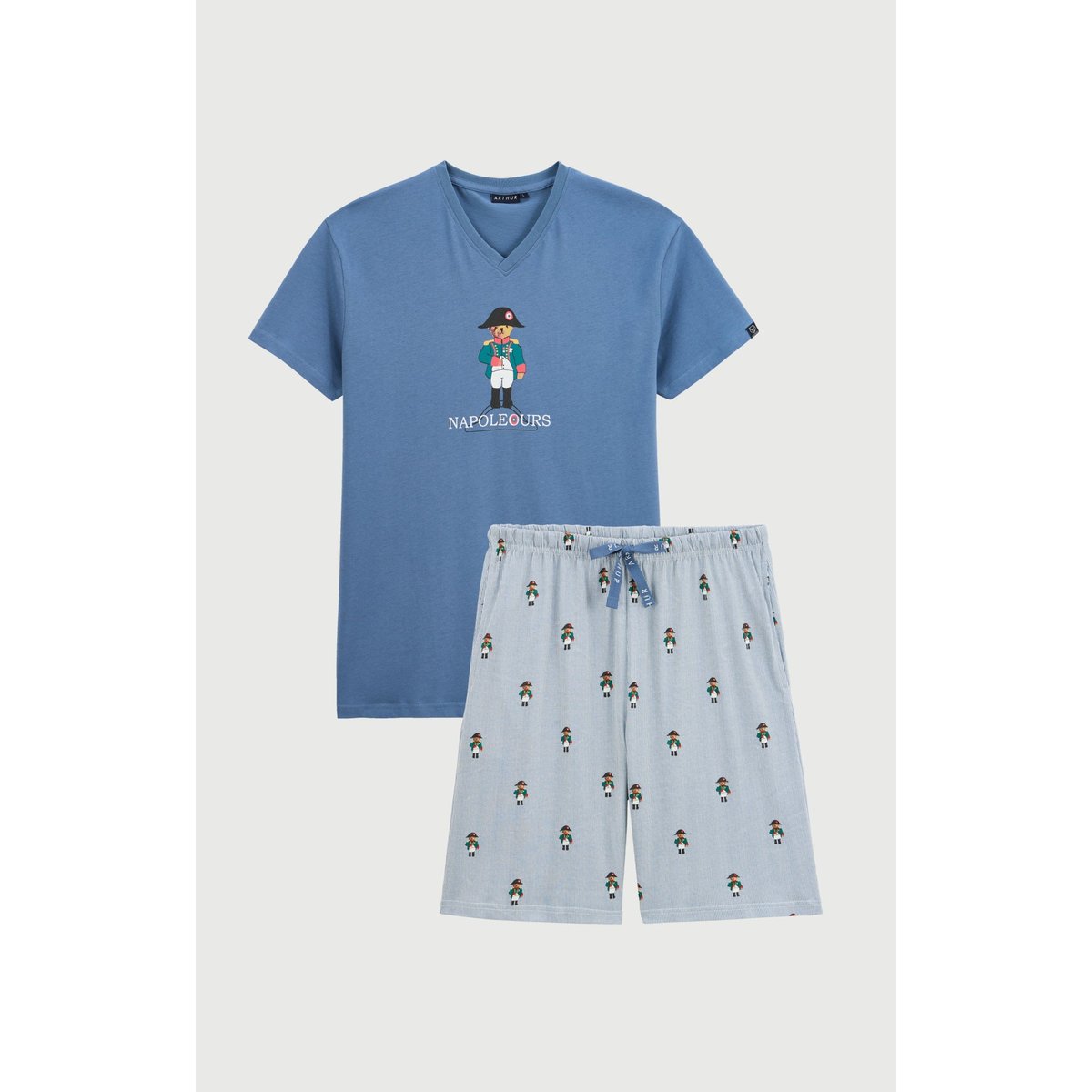 Pyjashort en coton, Napoléours bleu, ARTHUR