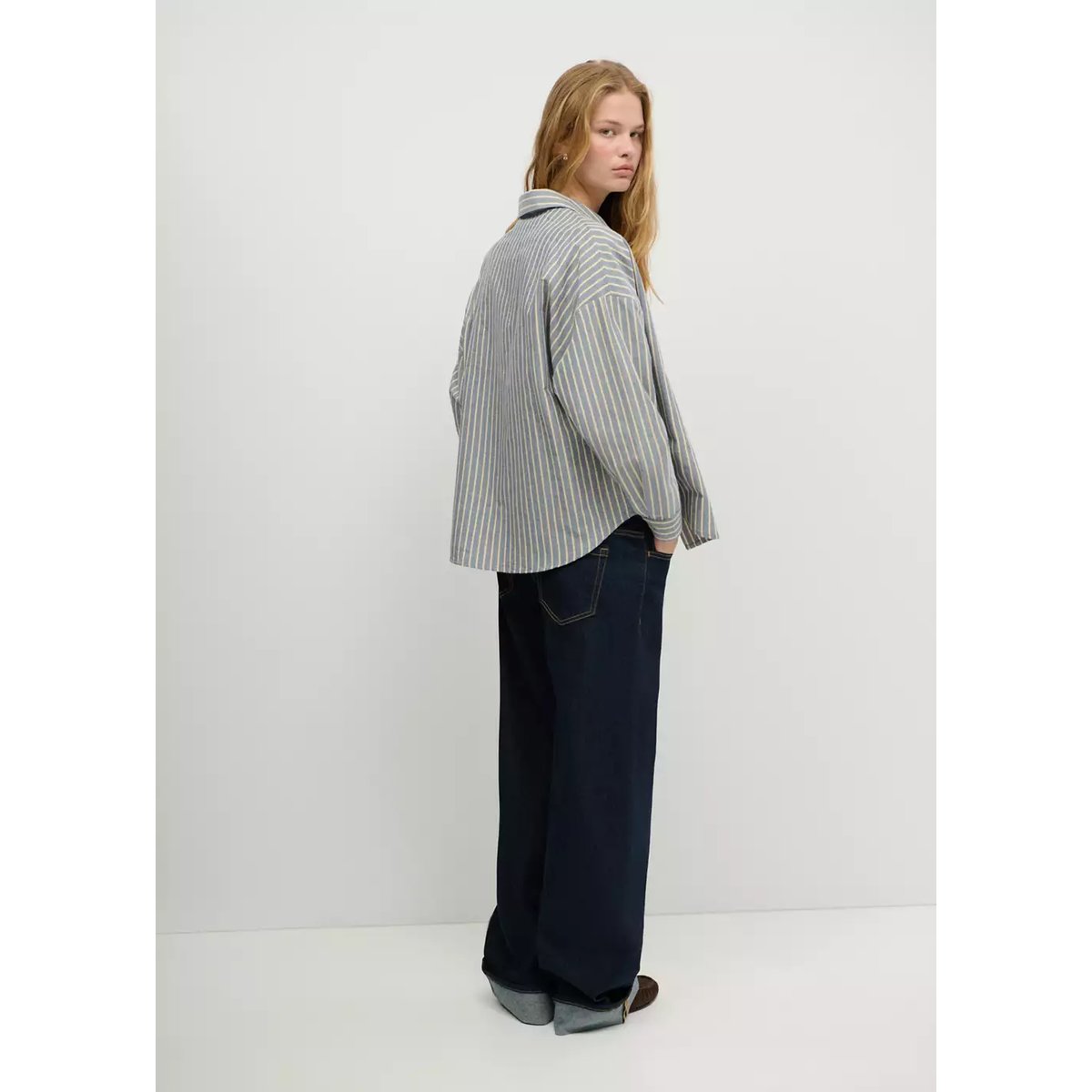 Chemise coton rayures bleu marine, MANGO TEEN