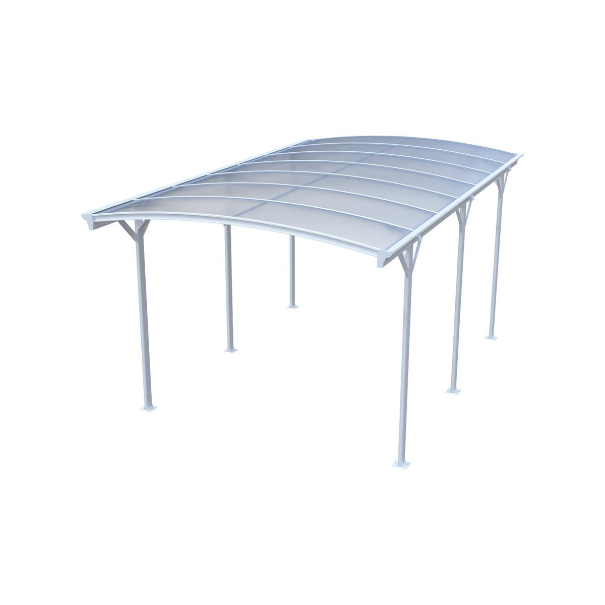 Carport aluminium et polycarbonate 15m² LE MANS blanc, SWEEEK