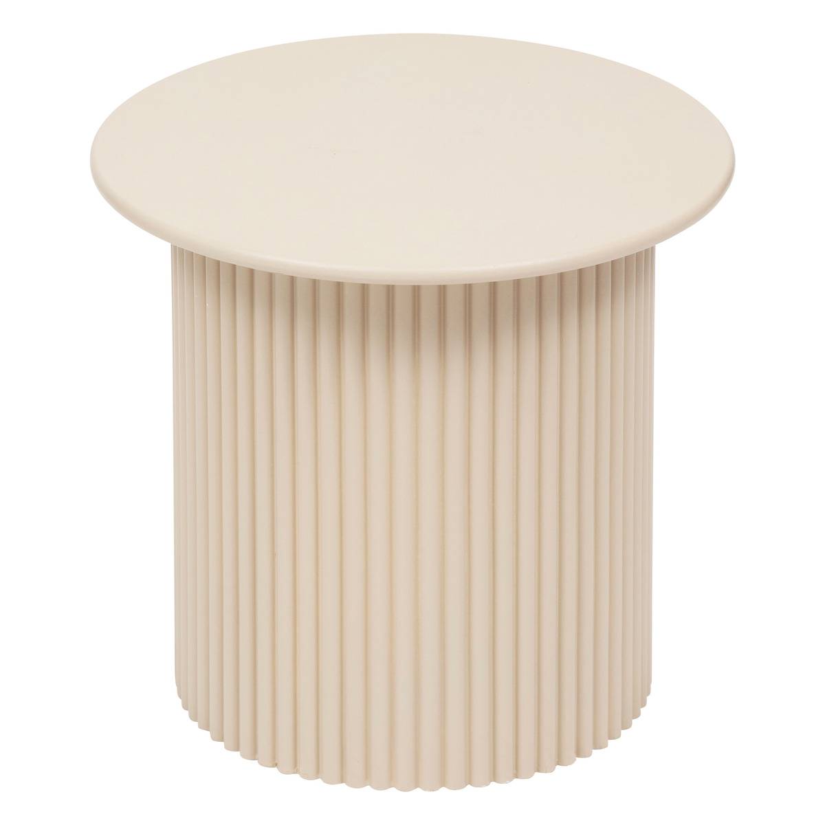 Lot de 2 tables basses gigognes cylindriques EINO beige, ATMOSPHERA