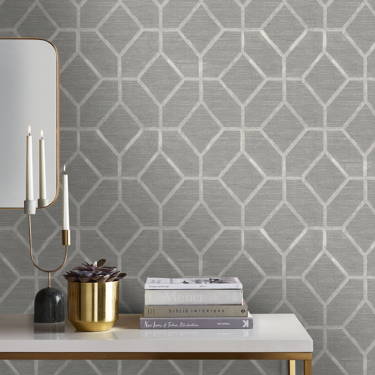 Papier peint Geo Texture gris, SUBLIME