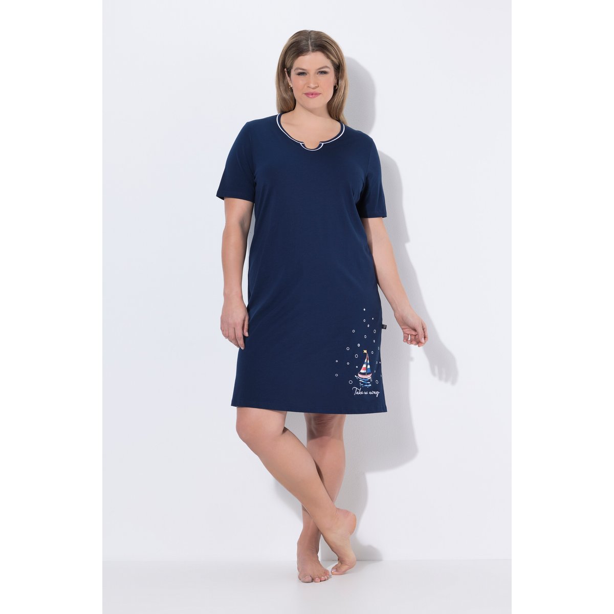 Lot de 2 grands T-shirts/chemises de nuit bleu nuit, ULLA POPKEN
