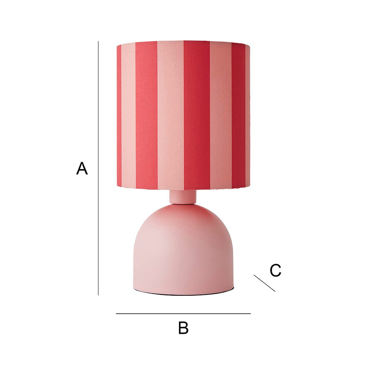 Meghan Table Lamp with Striped Shade in Pink pink, SO'HOME