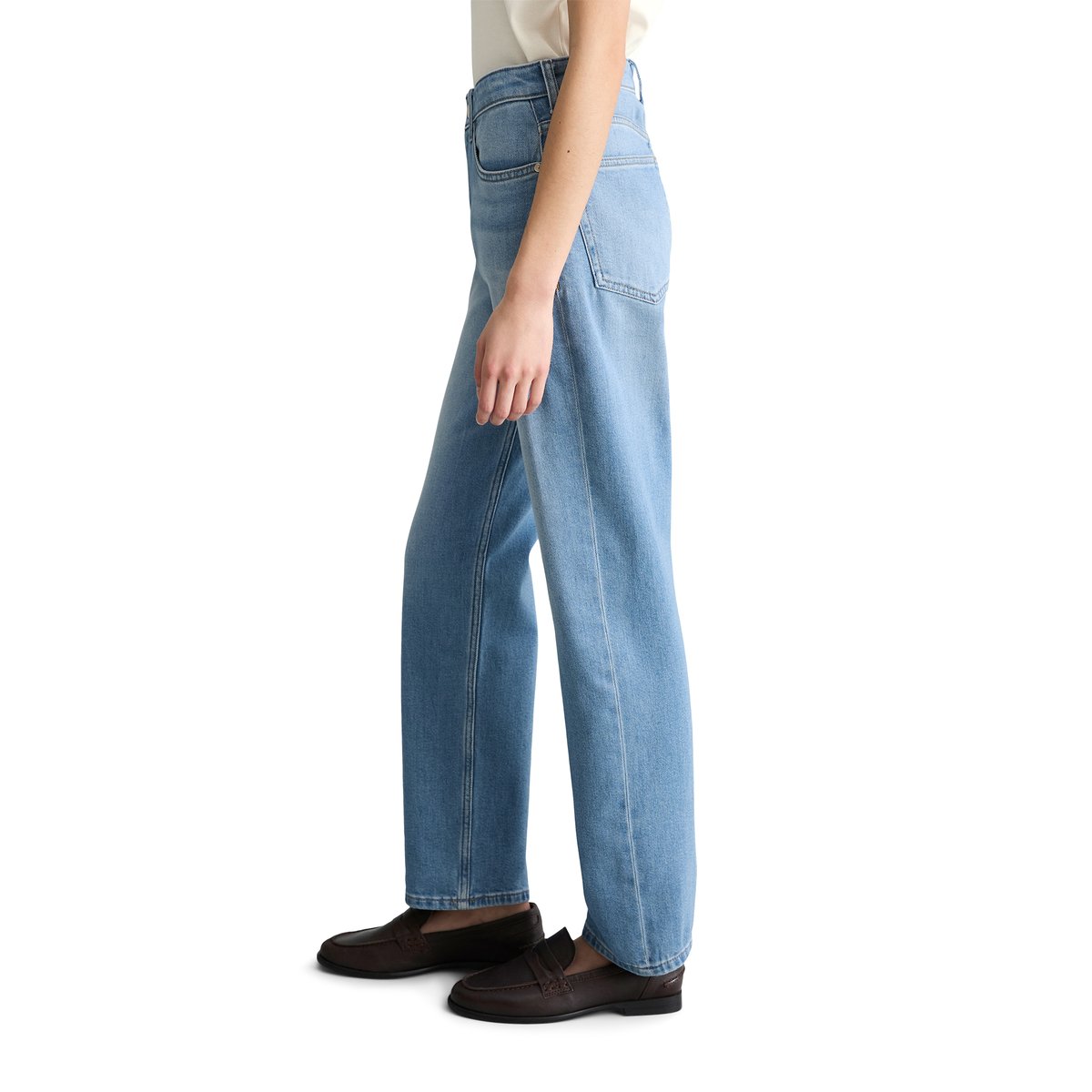 Jeans modèle Olina droit en doux mélange de coton organique et de lyocell bleu clair, MARC O’POLO DENIM