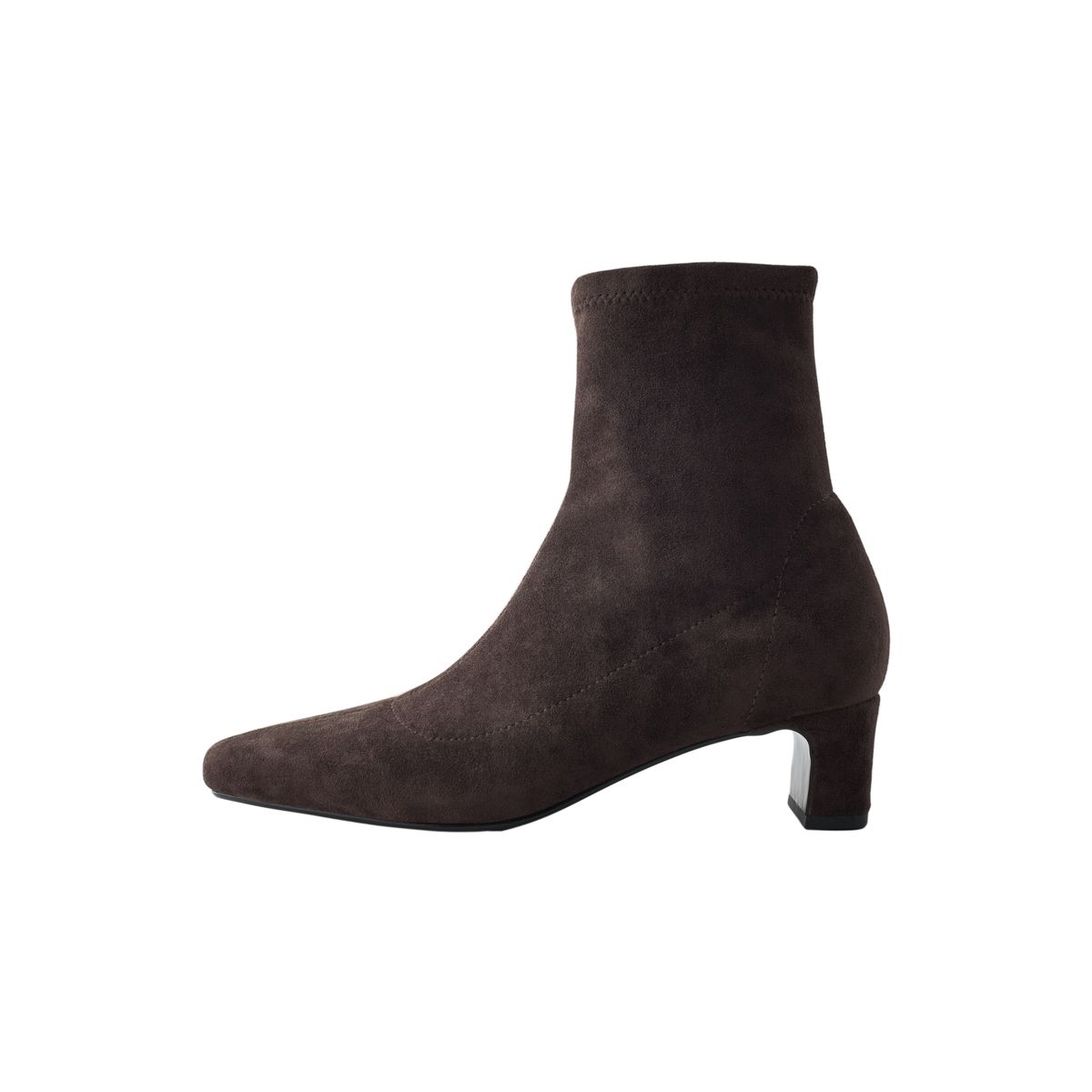 Bottines souples à bout ciselé et talon carré marron chocolat, NEXT