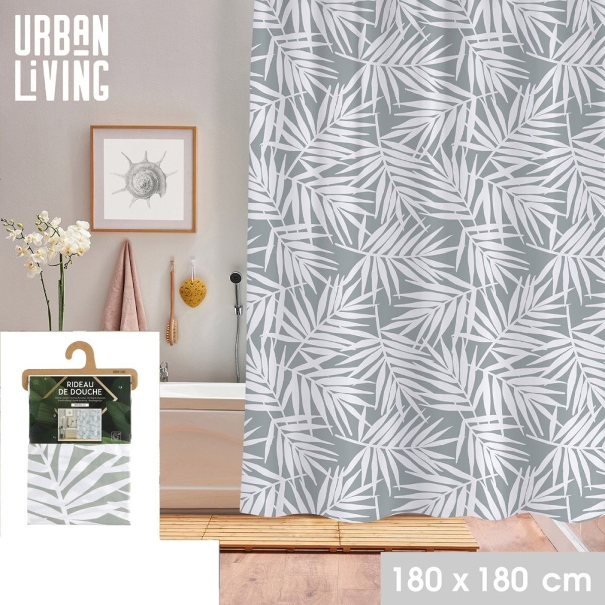 Rideau de douche 180x180 Jungle vert, DECORATIE