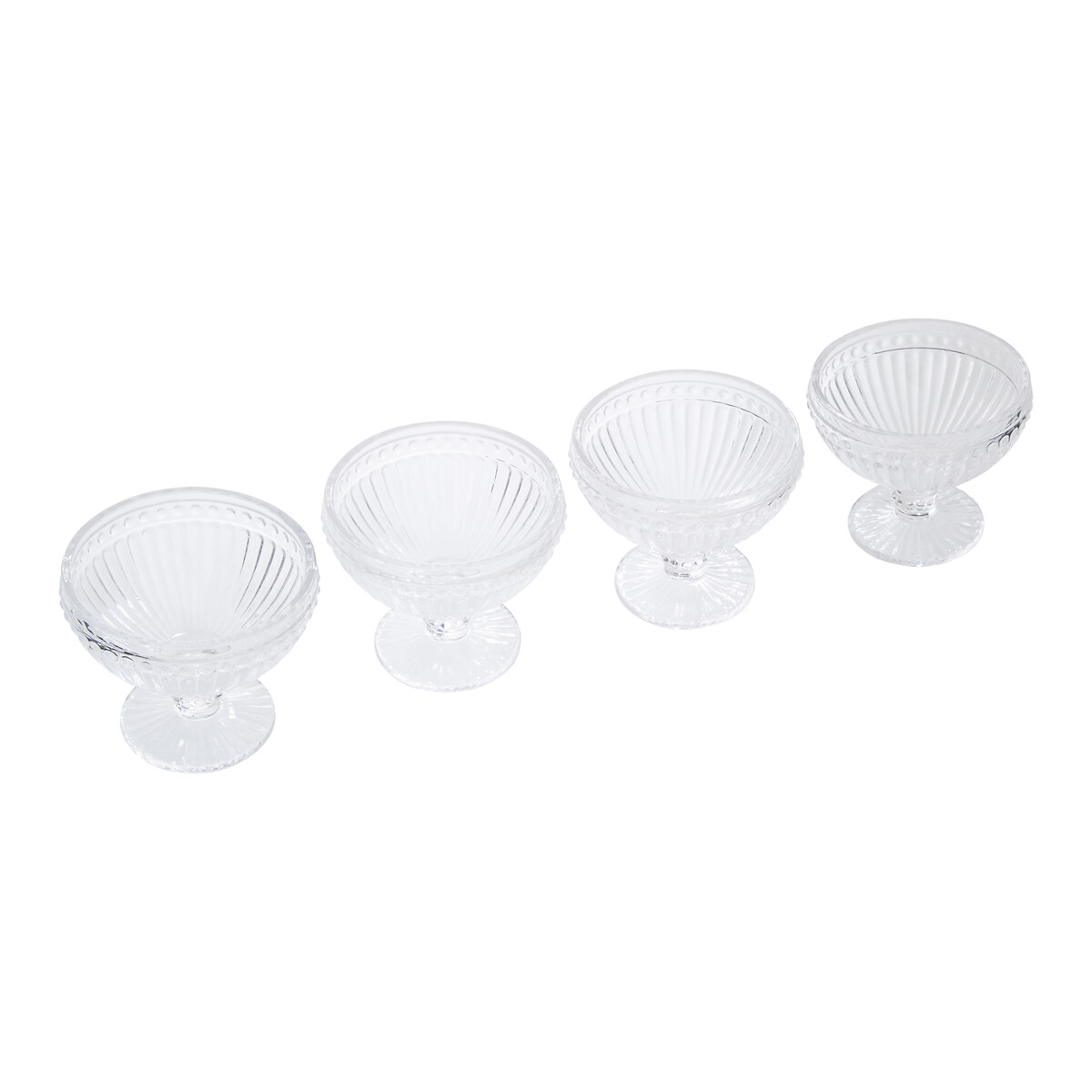 Set of 4 Glass Ice Cream Bowls transparent, SO'HOME