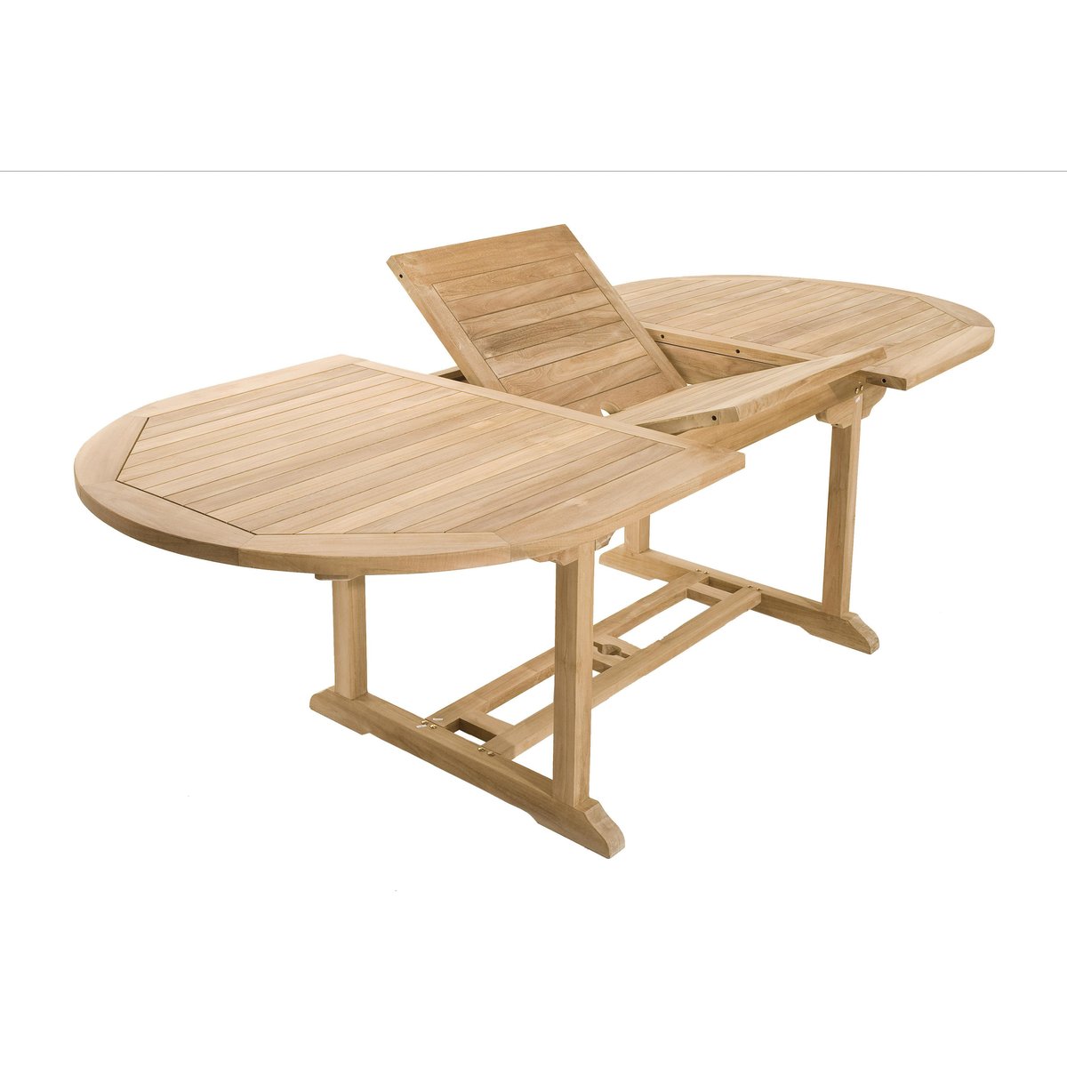 Ensemble de repas extérieur en teck table extensible 6 chaises ALERIA bois naturel, PIER IMPORT