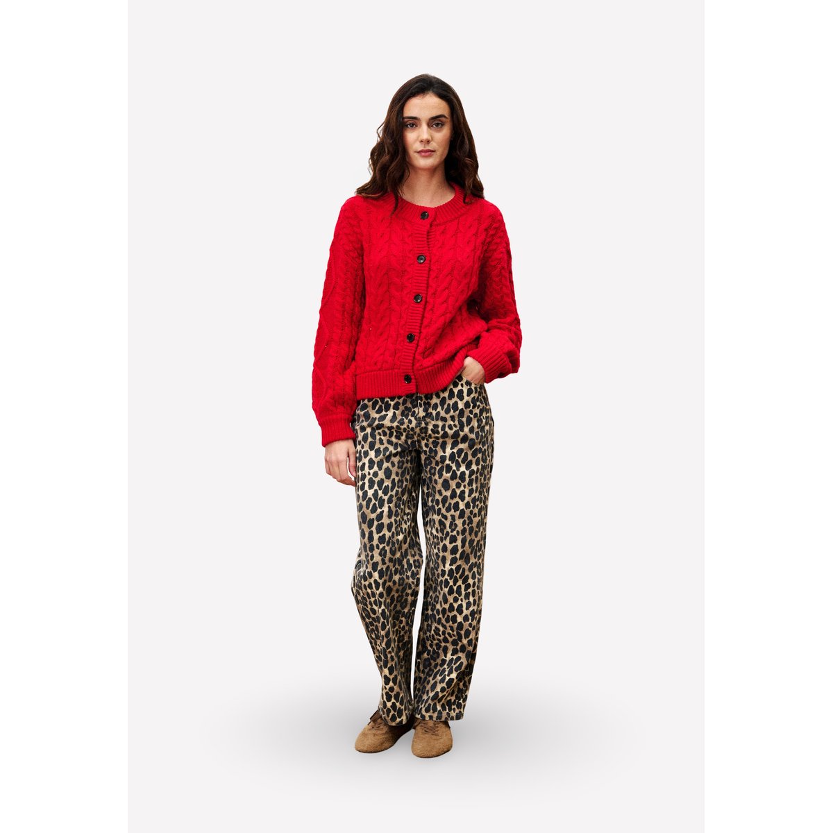 Cardigan  GUIMAUVE rouge, FRNCH