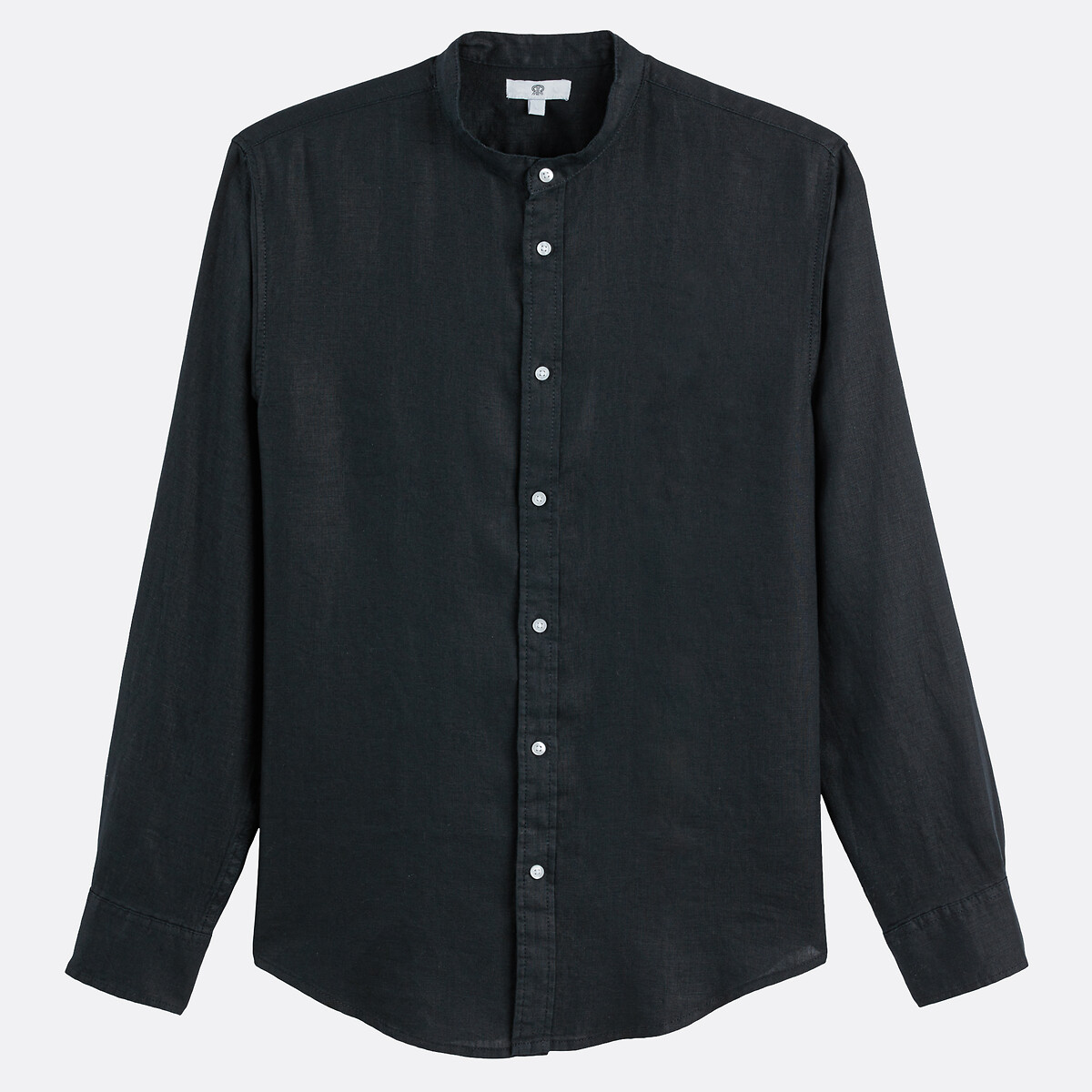 Chemise droite, col mao en lin, Signature AURELE noir, LA REDOUTE COLLECTIONS