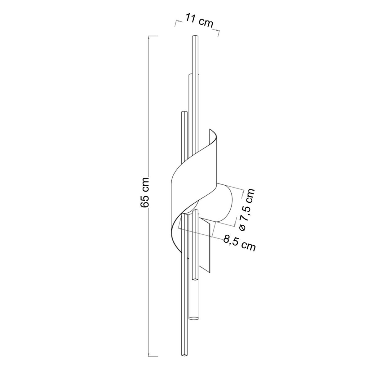 Applique LED dorée longiligne - ZÉNAÏA doré, KOSILUM
